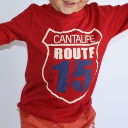 Tee-shirt Garçon Rouge ML ROAD - Cantalife